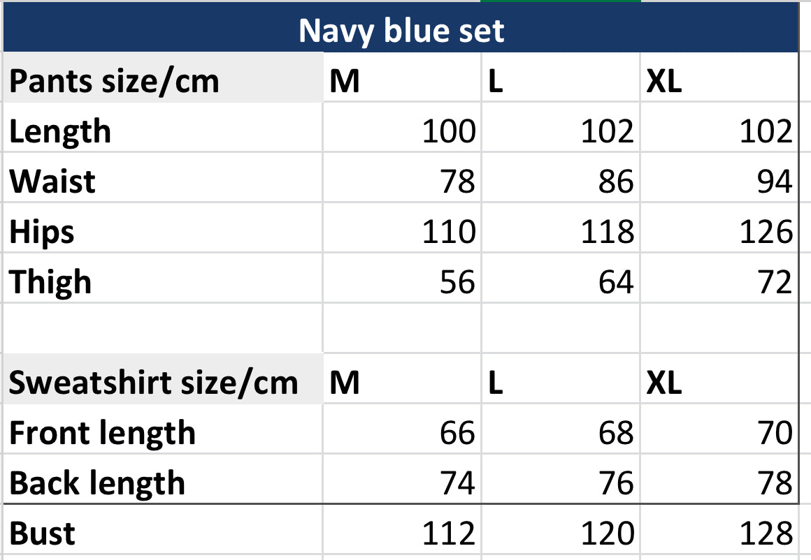 Navy blue oversized hooded set