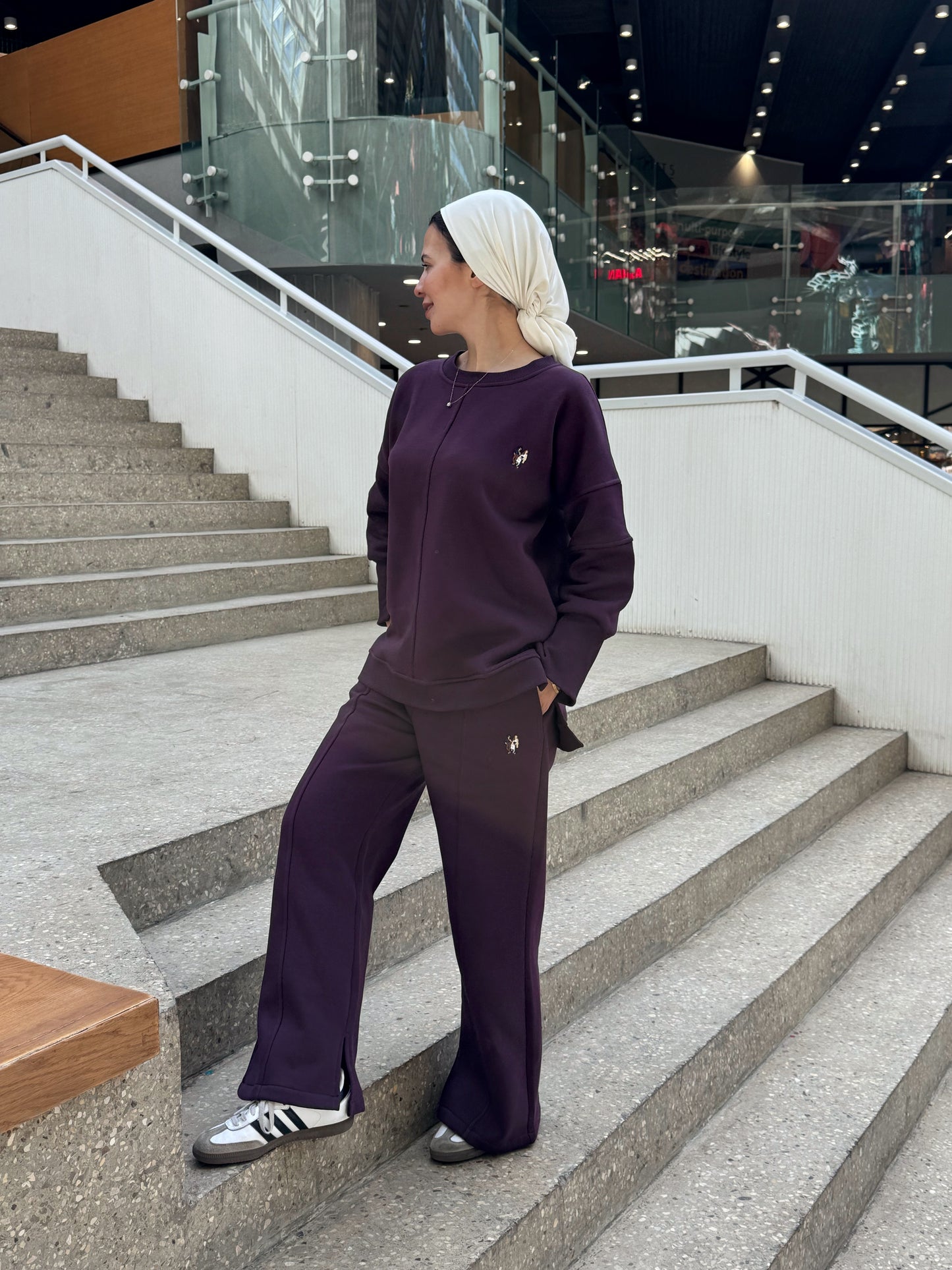 - Burgundy oversized hooded set