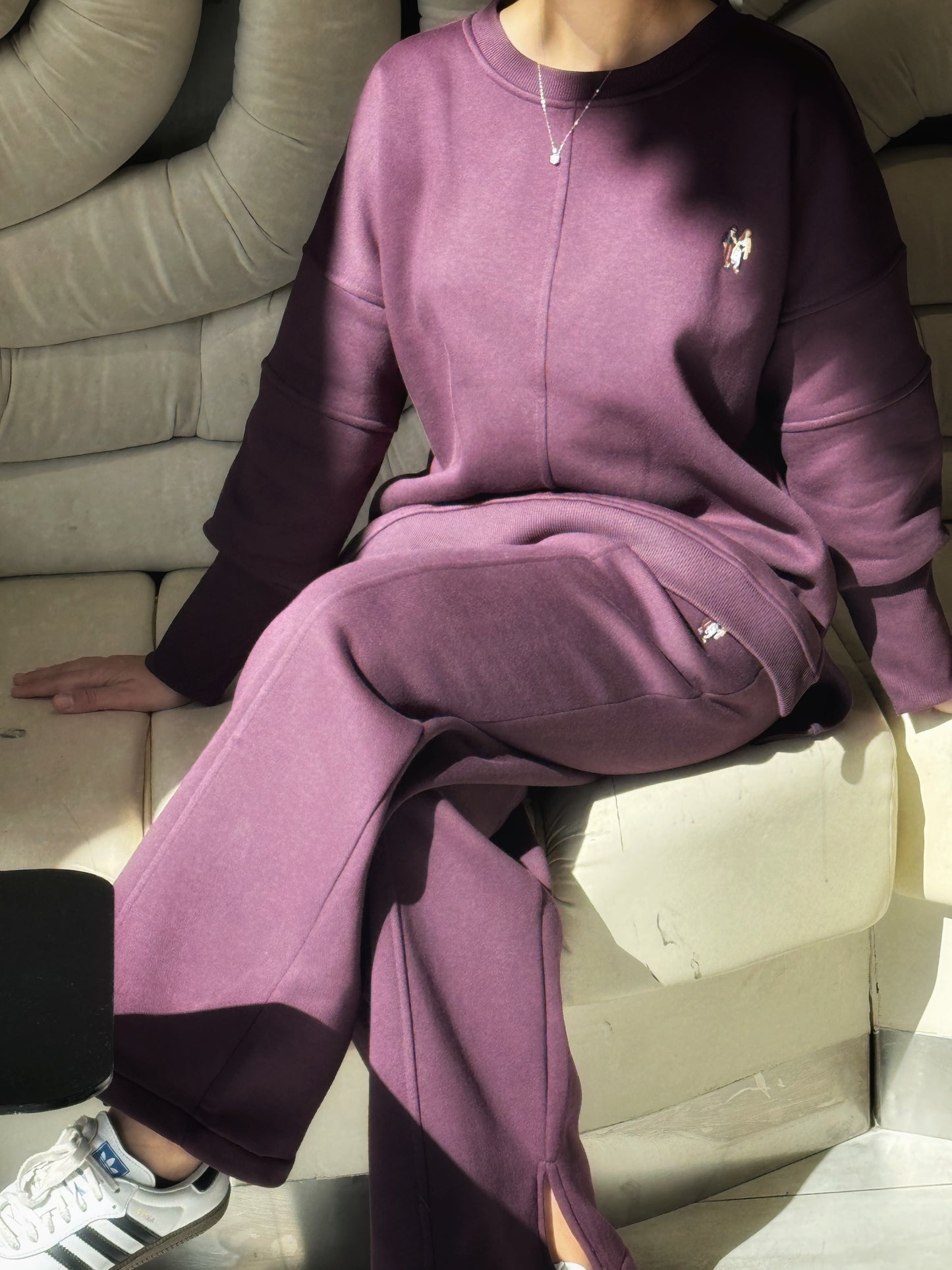 - Burgundy oversized hooded set