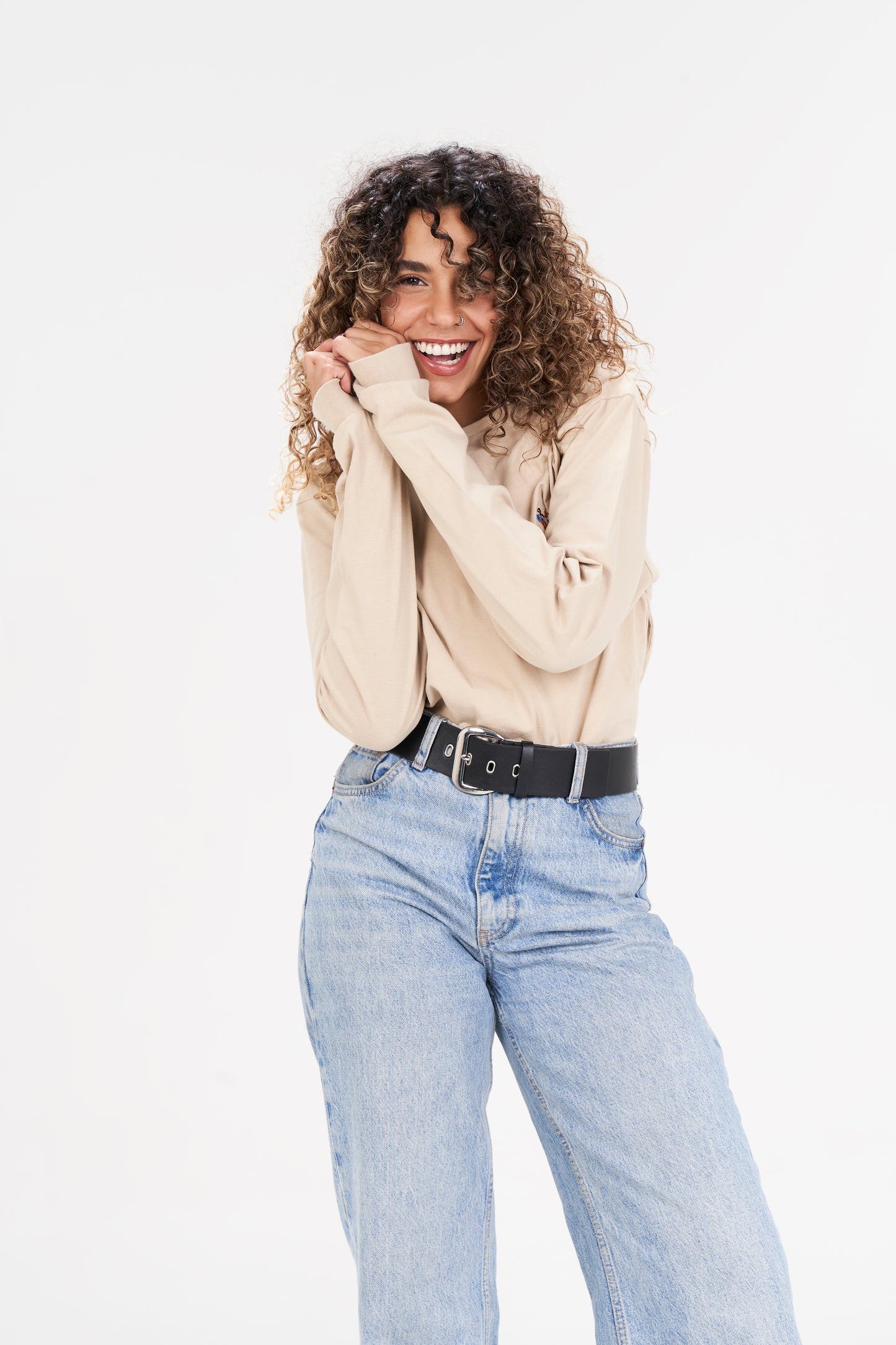 Long sleeve basic t-shirt Café