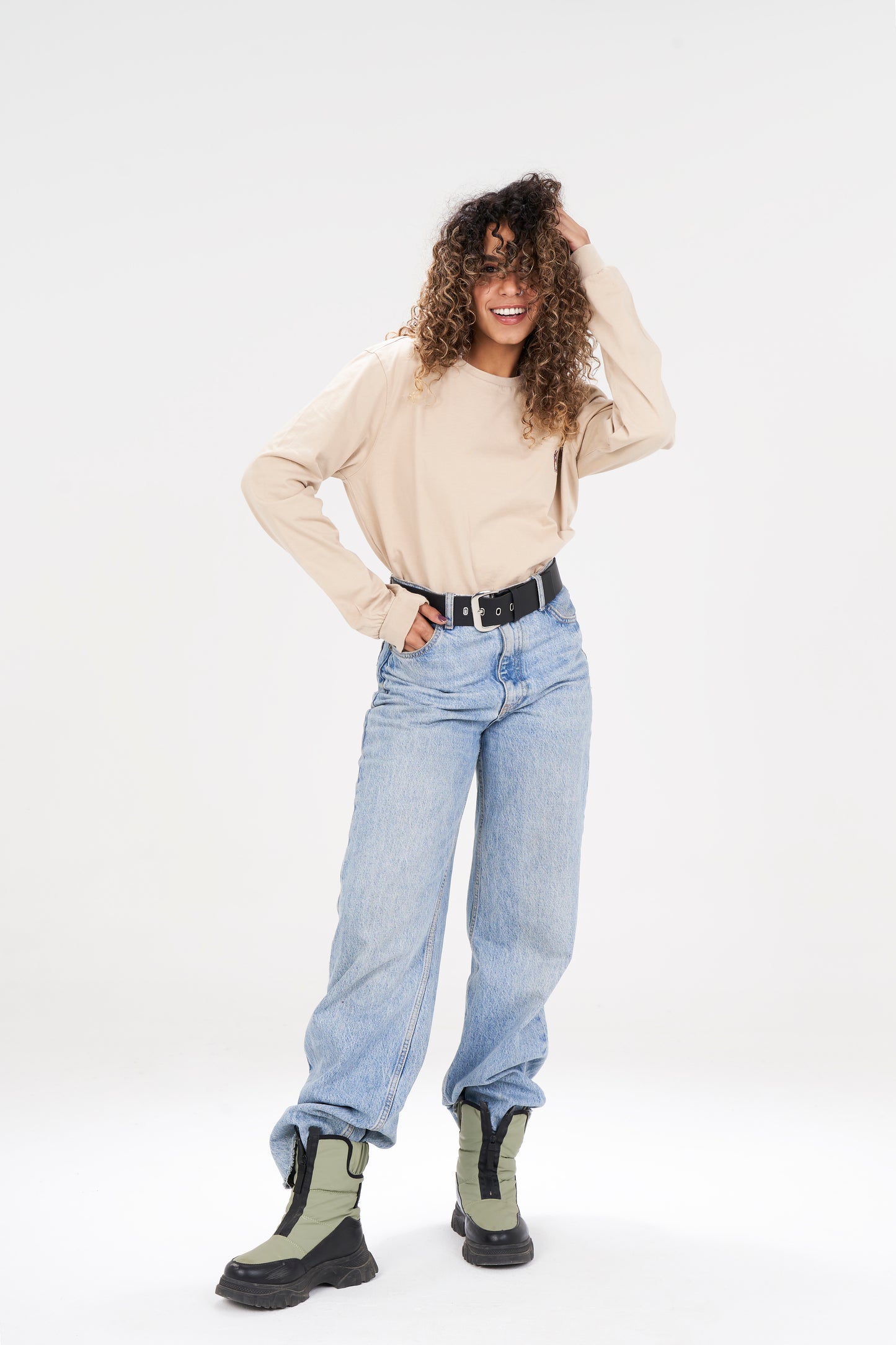 Long sleeve basic t-shirt Café
