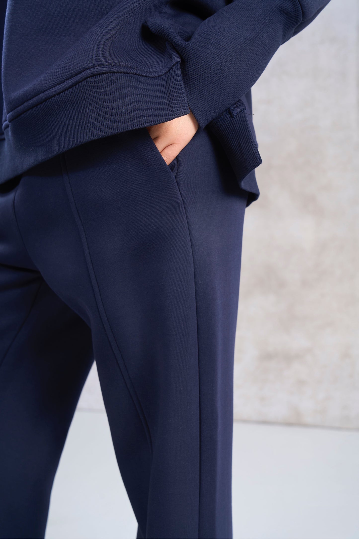 Navy blue oversized hooded set