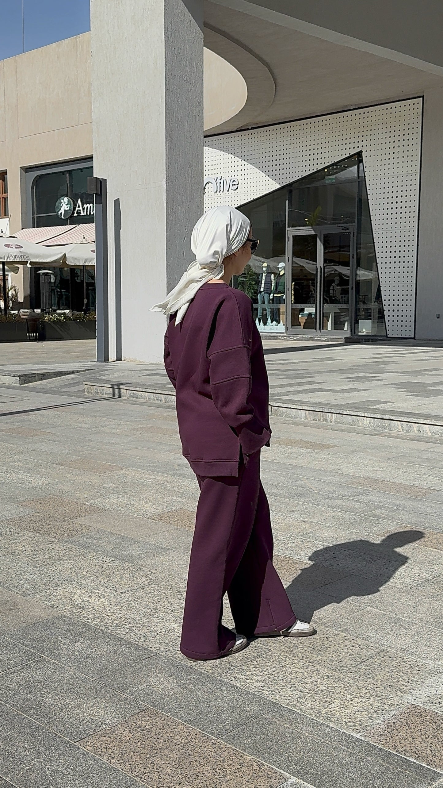 - Burgundy oversized hooded set