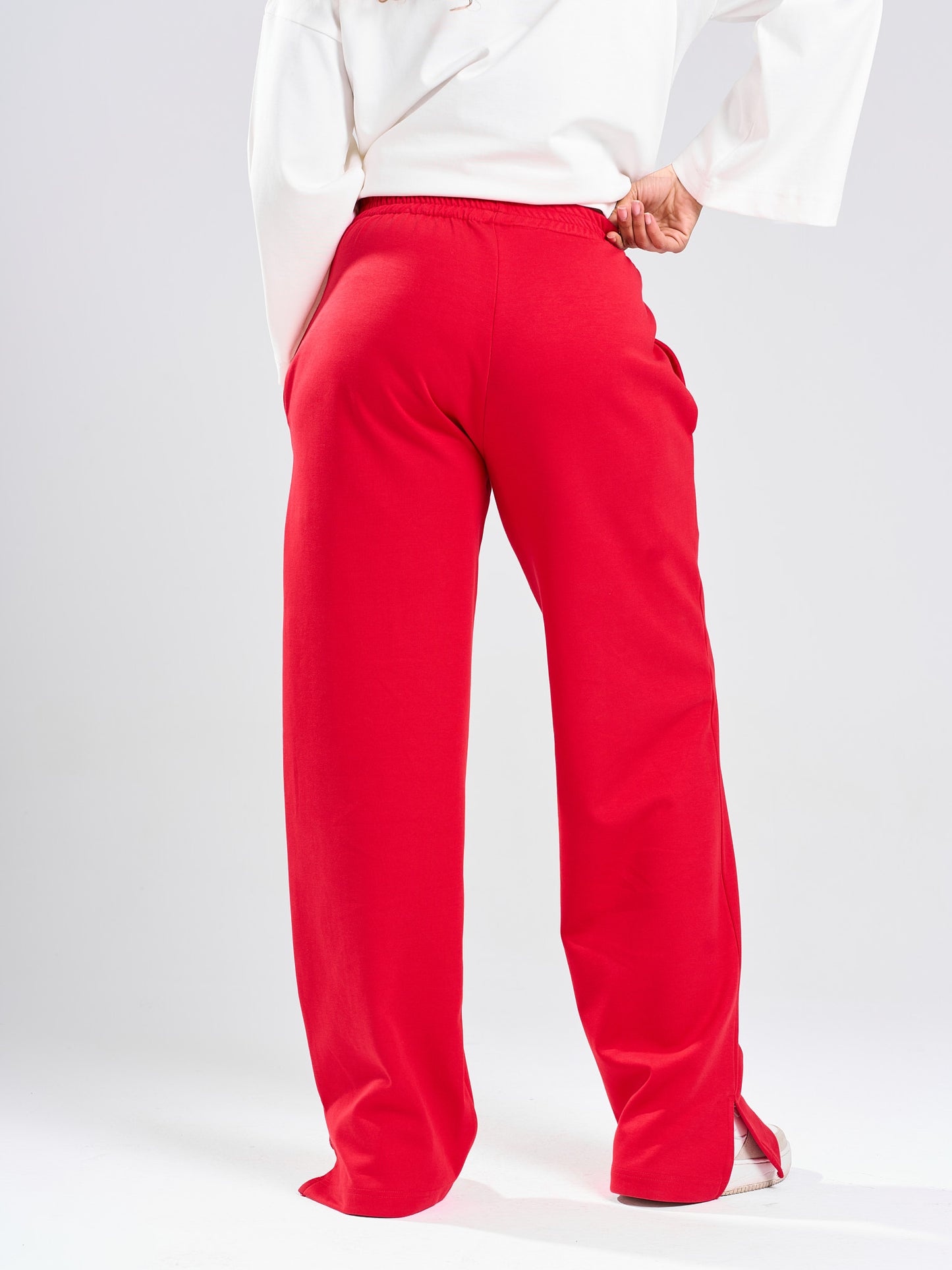 Wide-Leg Cotton Sweatpants