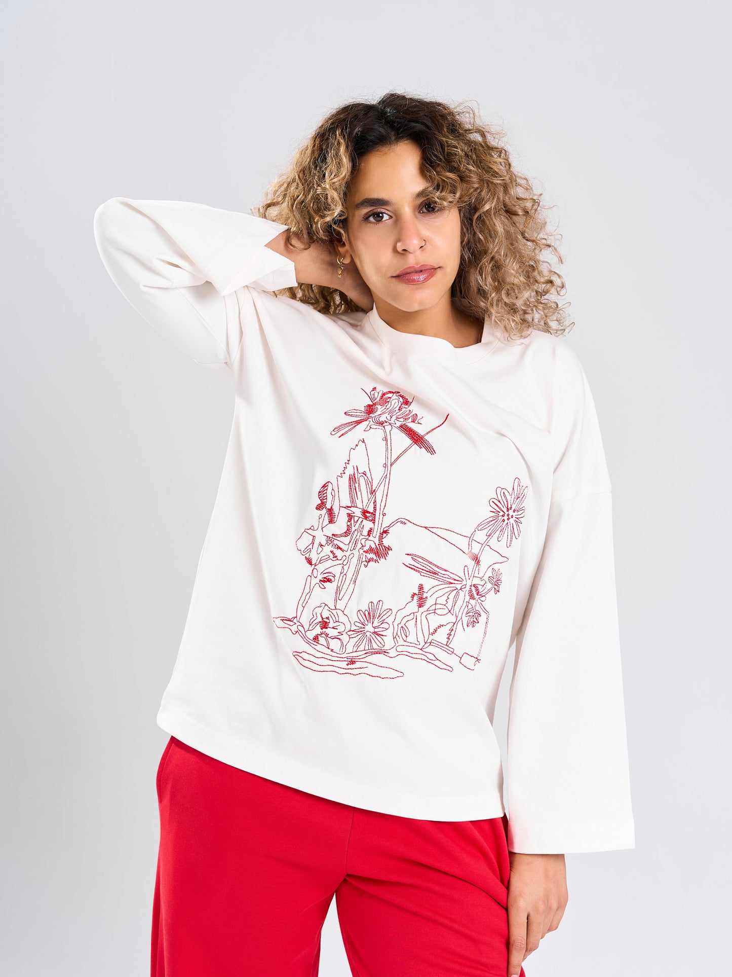Scarlet Bloom Graphic T-Shirt