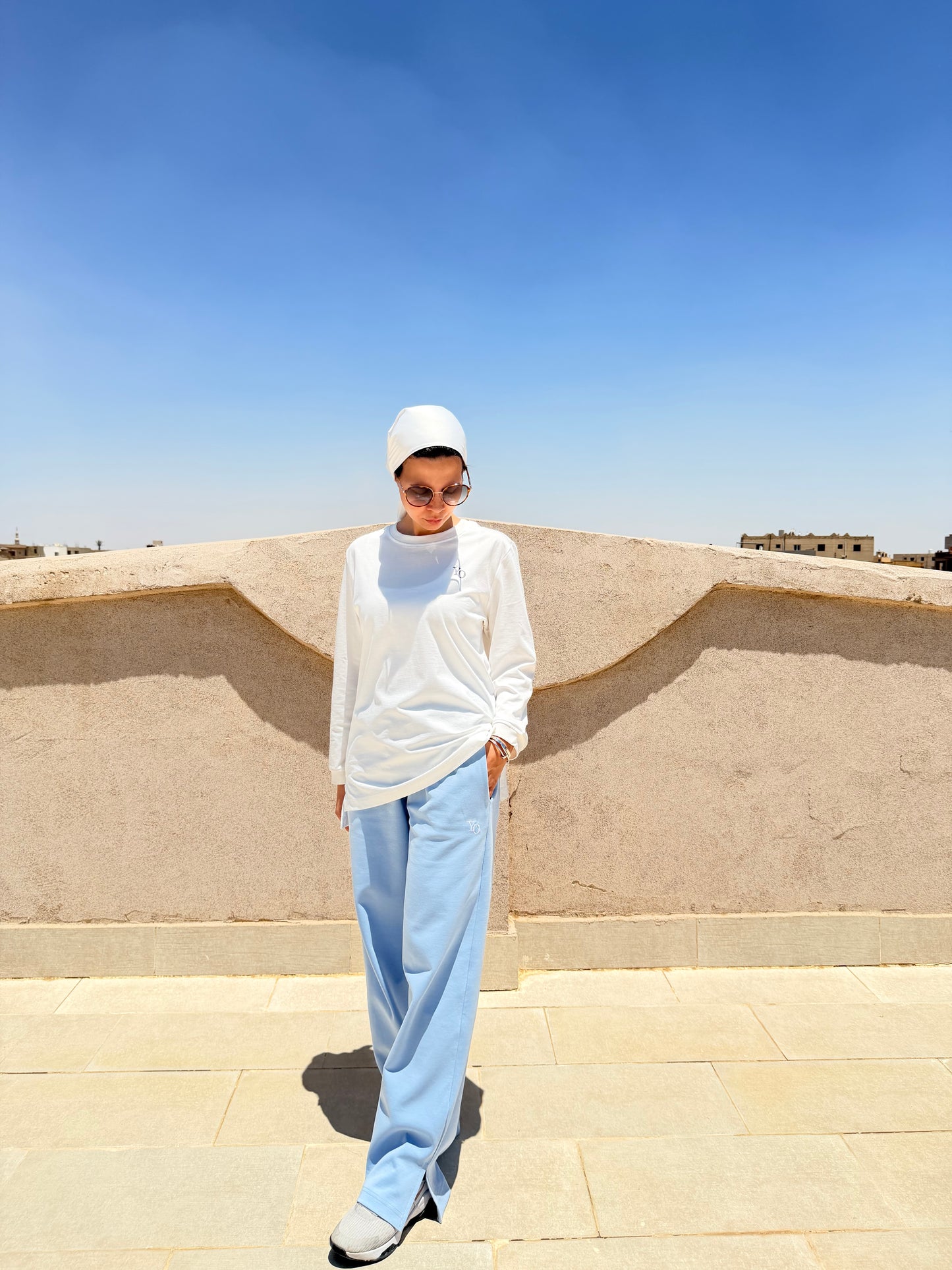 Wide-Leg Cotton Sweatpants