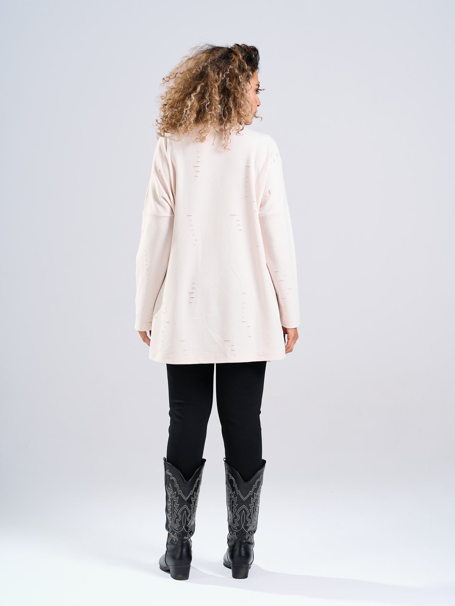 Distressed Oversized Longline T-Shirt