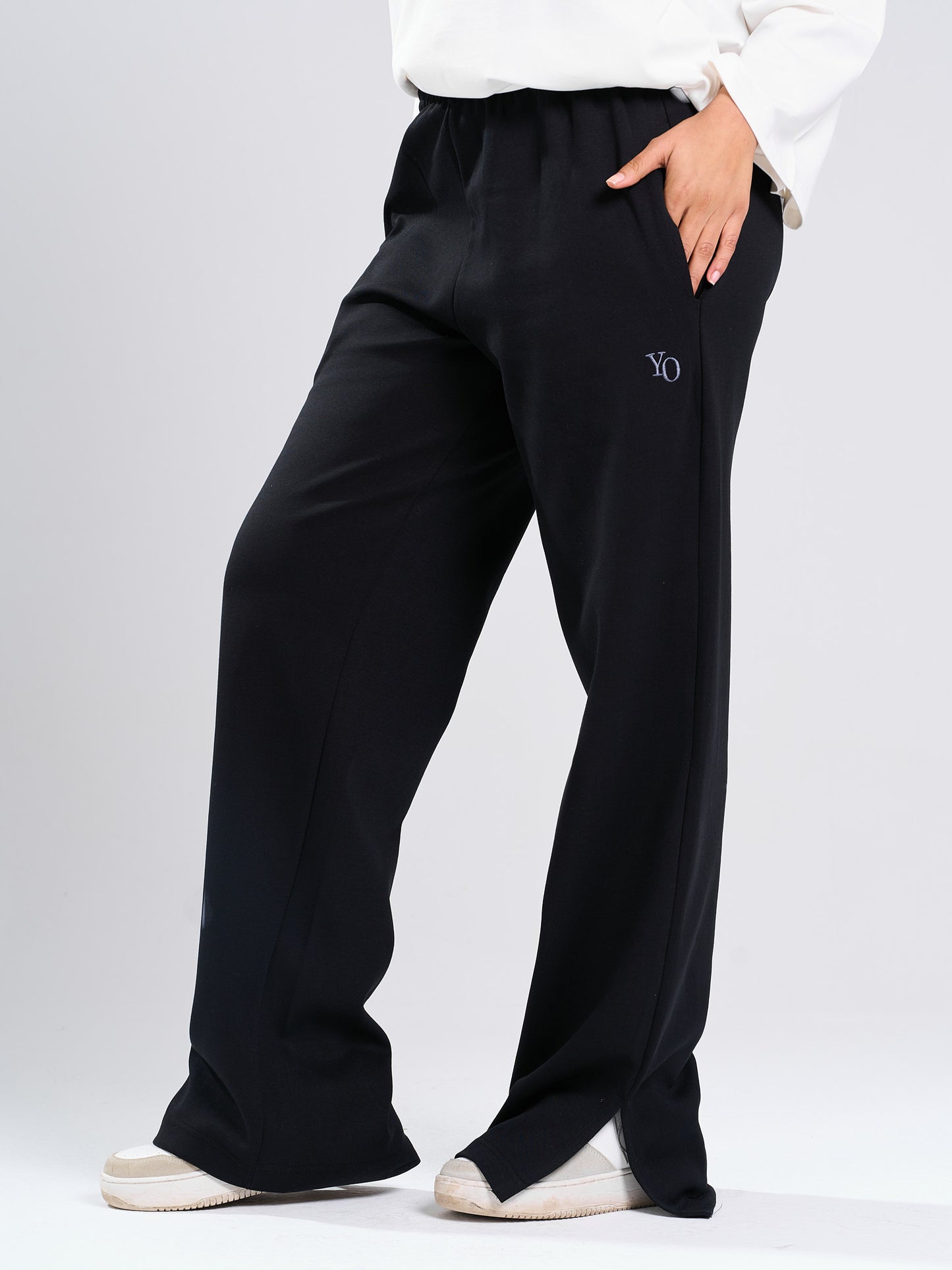 Wide-Leg Cotton Sweatpants