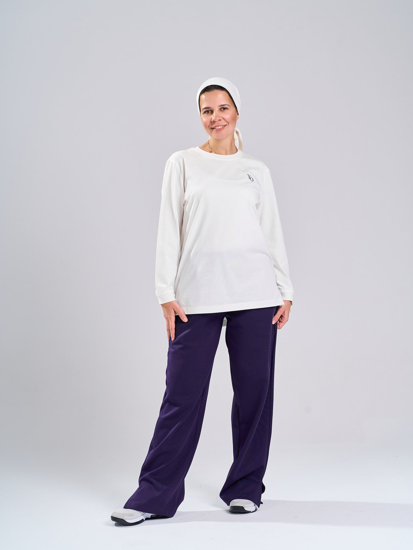 Wide-Leg Cotton Sweatpants